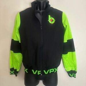 Bang Gel Logo Warmup Jacket 19" armpit to armpit Gently worn Poly blend